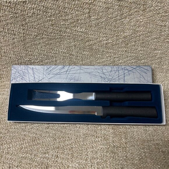 RADA CUTLERY G213 CARVING GIFT SET BLACK HANDLE MADE IN USA - Picture 2 of 4